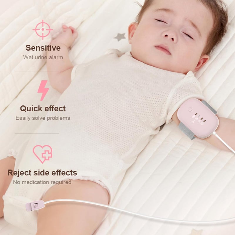 Yoicee Bedwetting Alarm for Boys Girls, Night Time Potty Training Alarm Whit 3 Working Modes, Highly Sensitive Moisture Sensor, USB Rechargeable – Stop Bedwetting Fast, Pink - Image 1